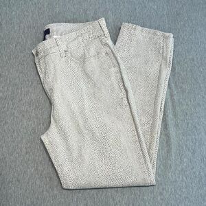 NYDJ Jeans Womens Size 10 Alisha Gray Lizard Print Skinny Fitted Ankle EUC